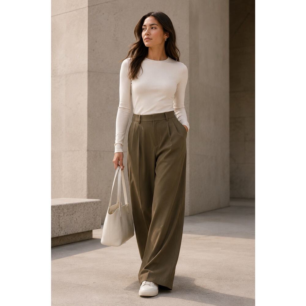 Lululemon Daydrift High-Rise Trouser Womens XL Brown Wide Leg Pleated Pants